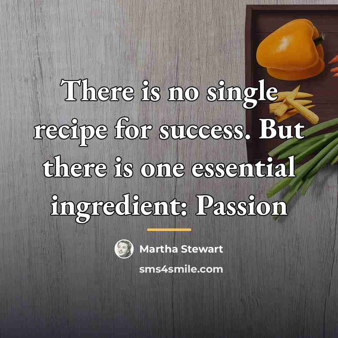 “There is no single recipe for success. But there is…” quote by Martha Stewart