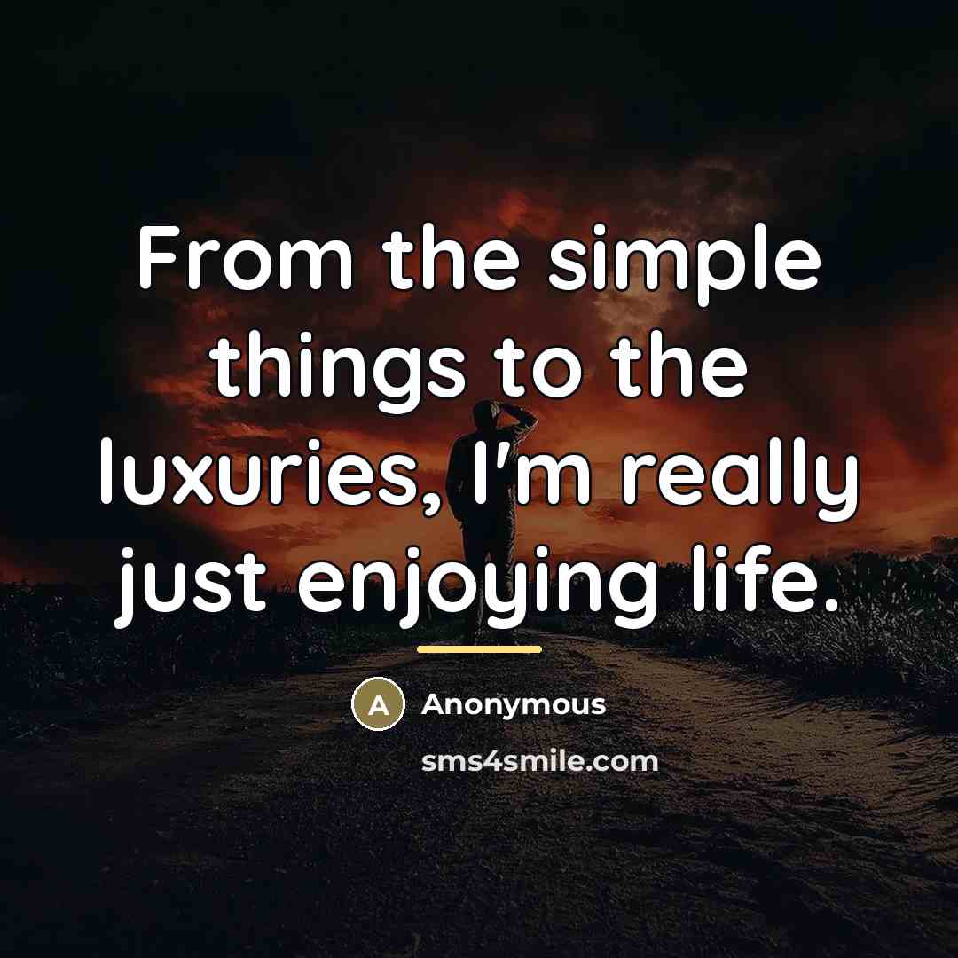 “From the simple things to the luxuries, I'm really just…” quote by Anonymous