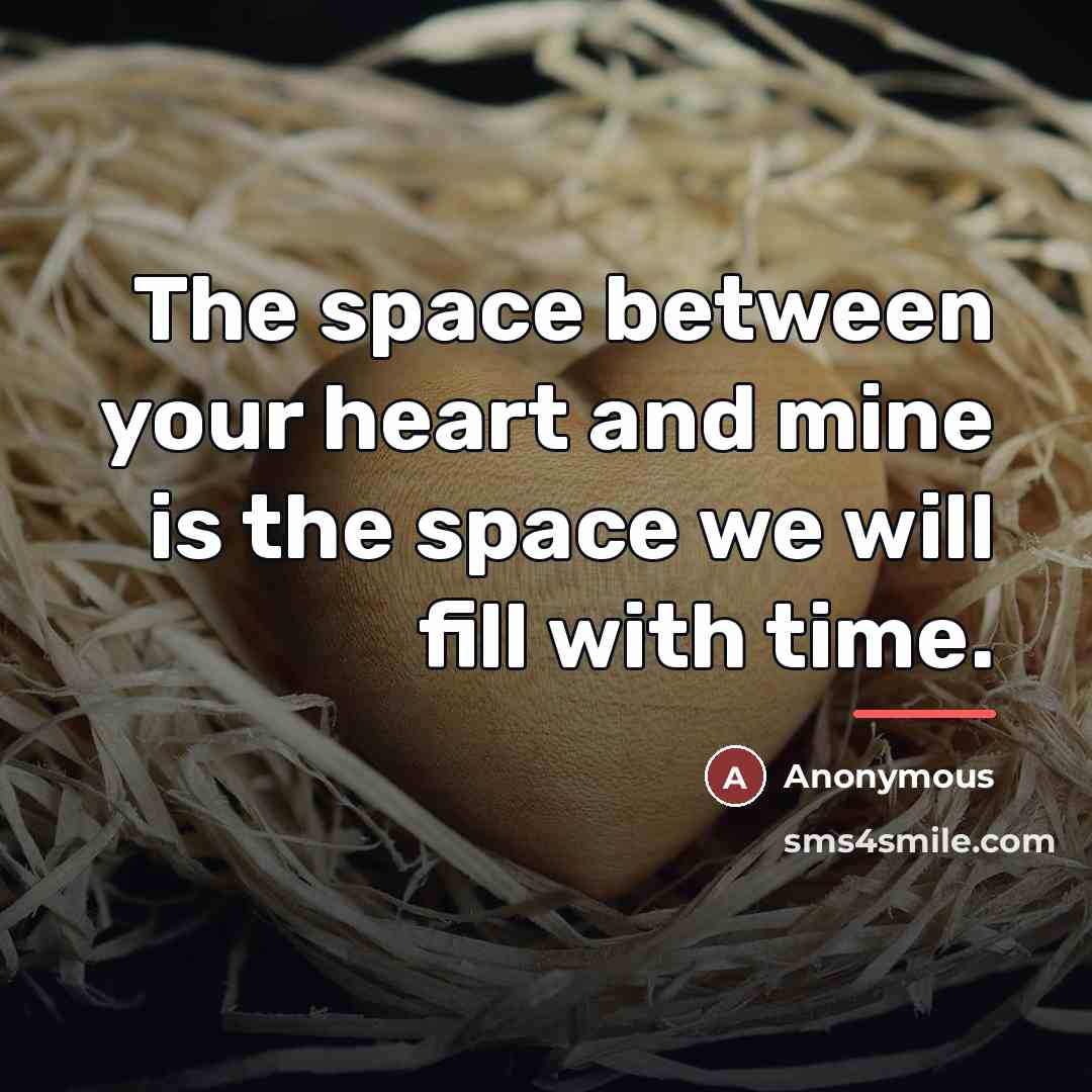 “The space between your heart and mine is the space…” quote by Anonymous