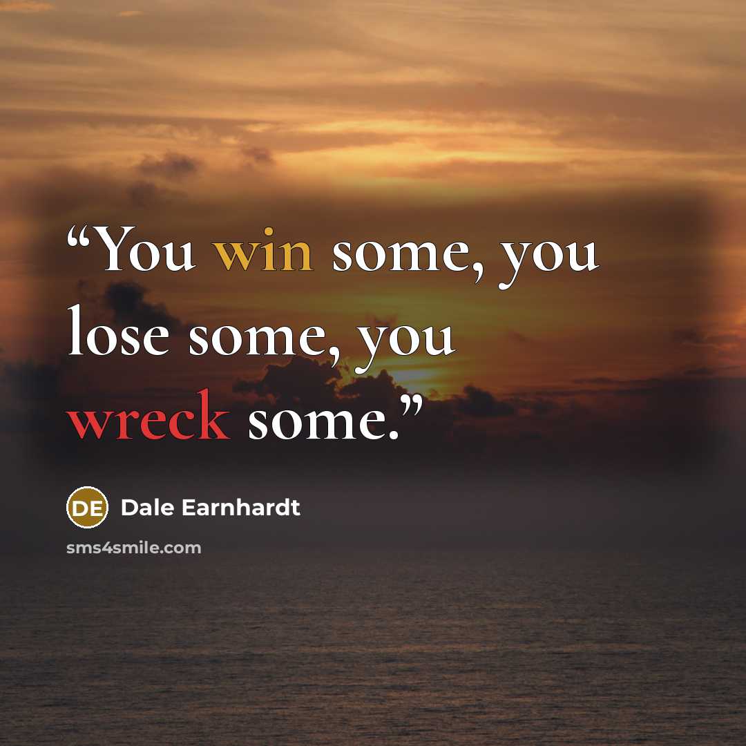 “You win some, you lose some, you wreck some.” quote by Dale Earnhardt