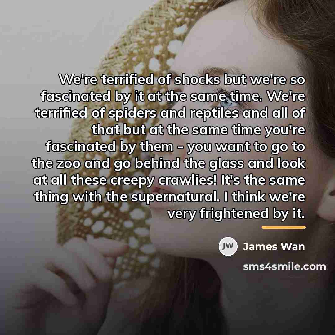 “We're terrified of shocks but we're so fascinated by it…” quote by James Wan