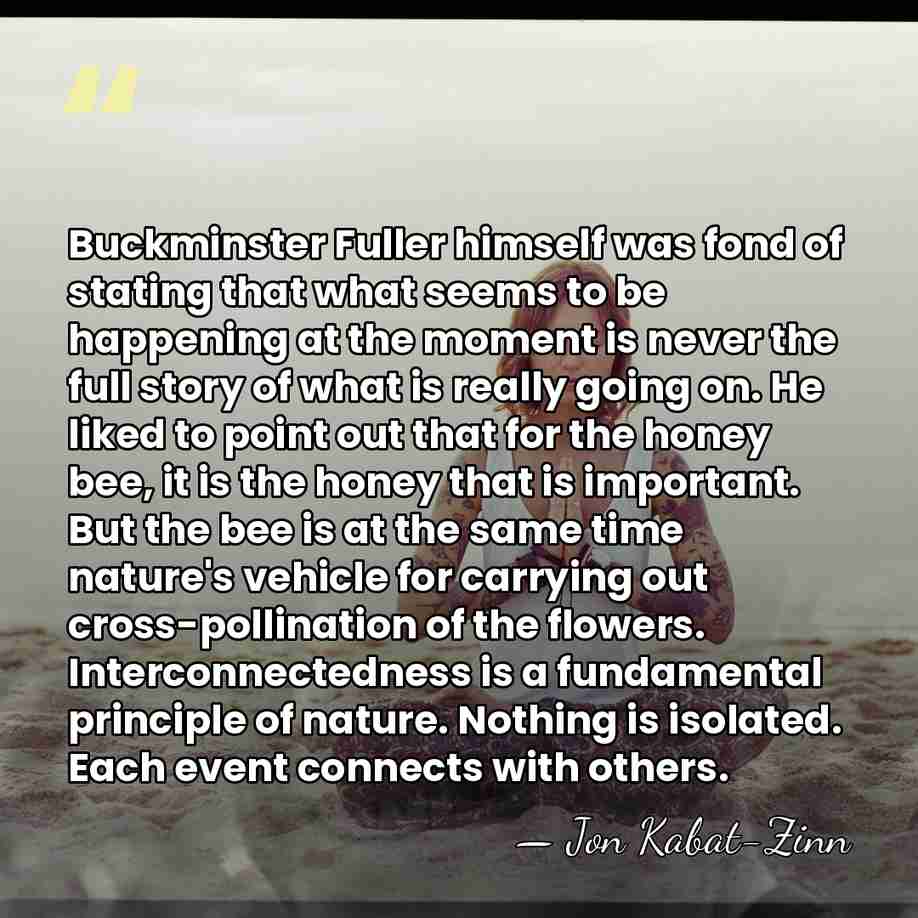 Buckminster Fuller himself was fond of stating that what seems to be&hellip; - Jon Kabat-Zinn