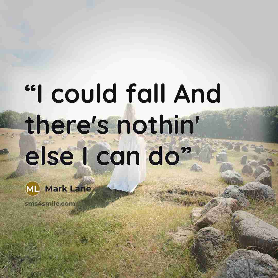 “I could fall And there's nothin' else I can do” quote by Mark Lane