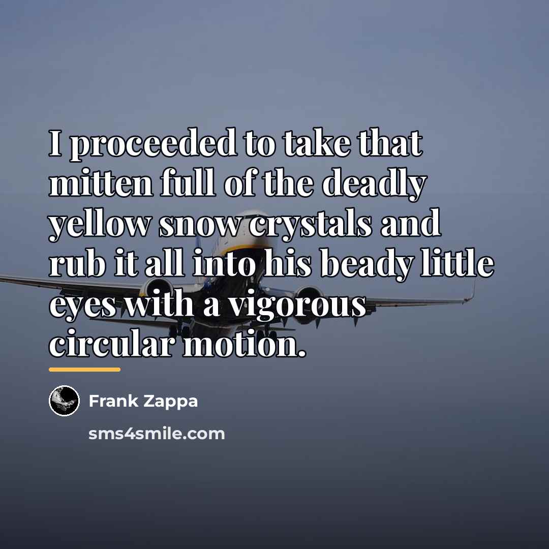 “I proceeded to take that mitten full of the deadly…” quote by Frank Zappa