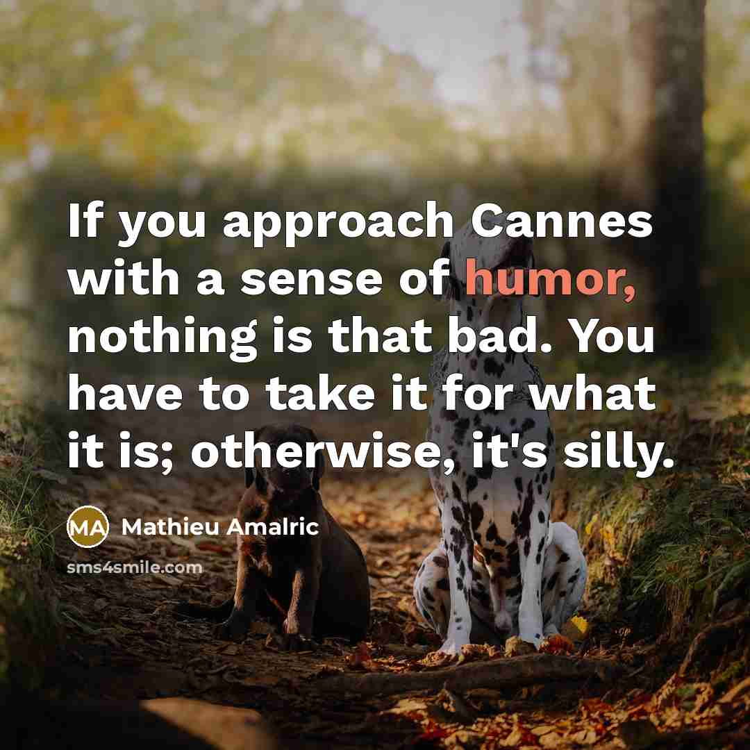 “If you approach Cannes with a sense of humor, nothing…” quote by Mathieu Amalric