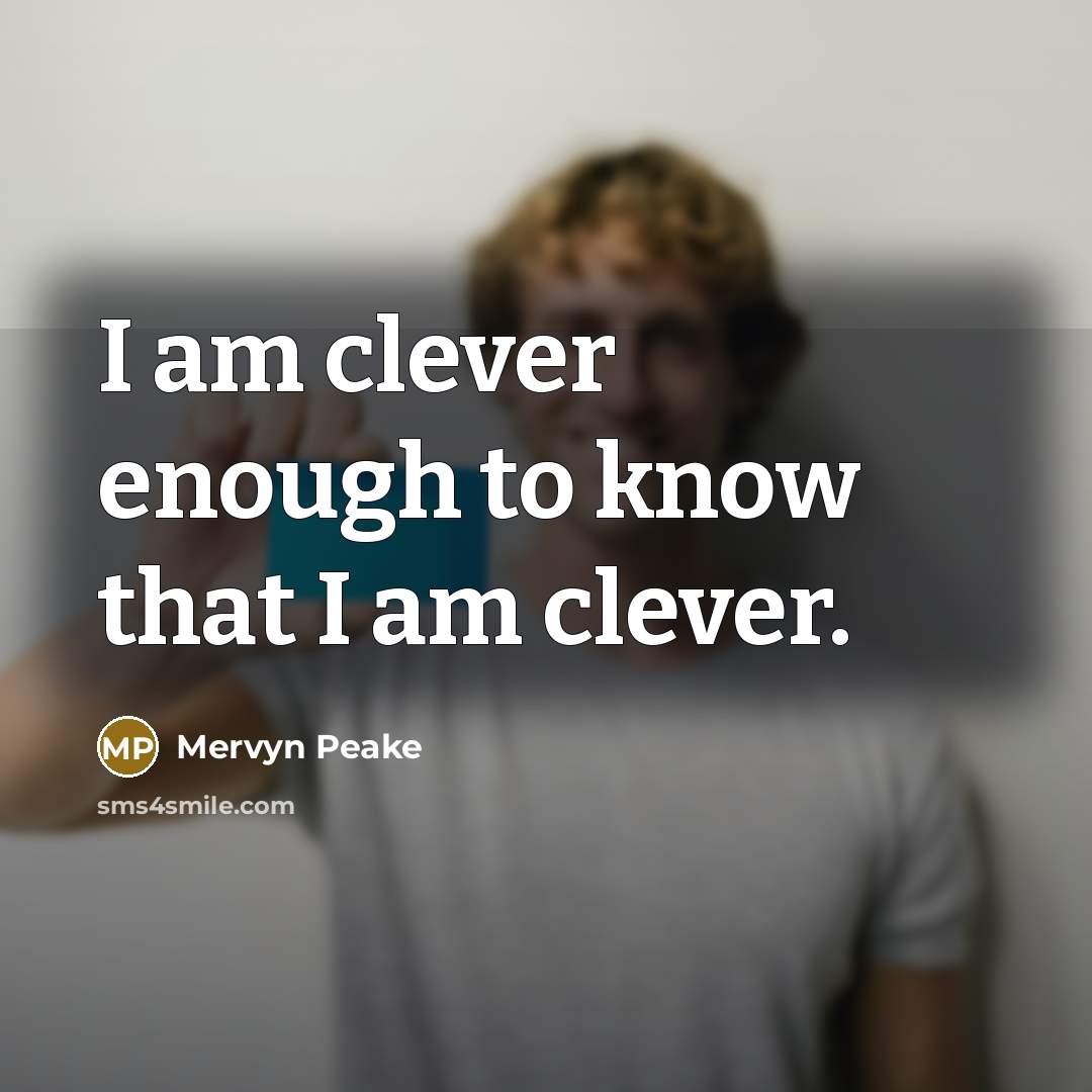 “I am clever enough to know that I am clever.…” quote by Mervyn Peake