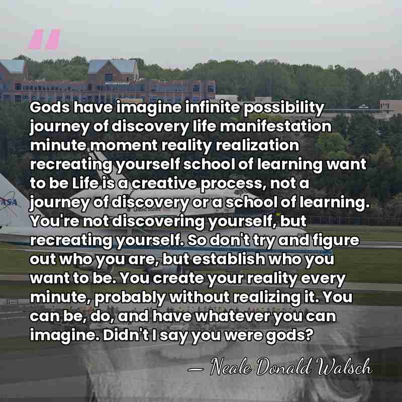 Gods have imagine infinite possibility journey of discovery life manifestation minute moment&hellip; - Neale Donald Walsch