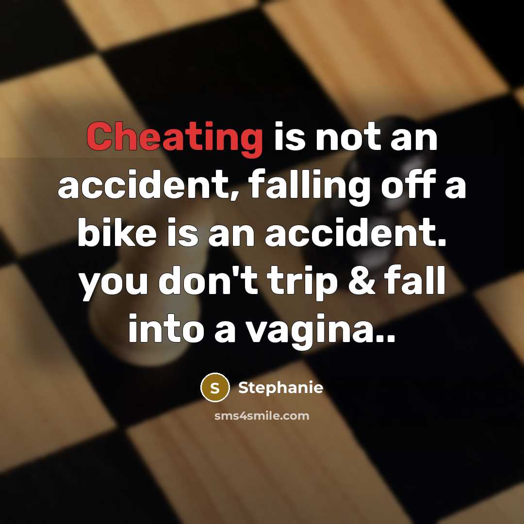 “Cheating is not an accident, falling off a bike is…” quote by Stephanie