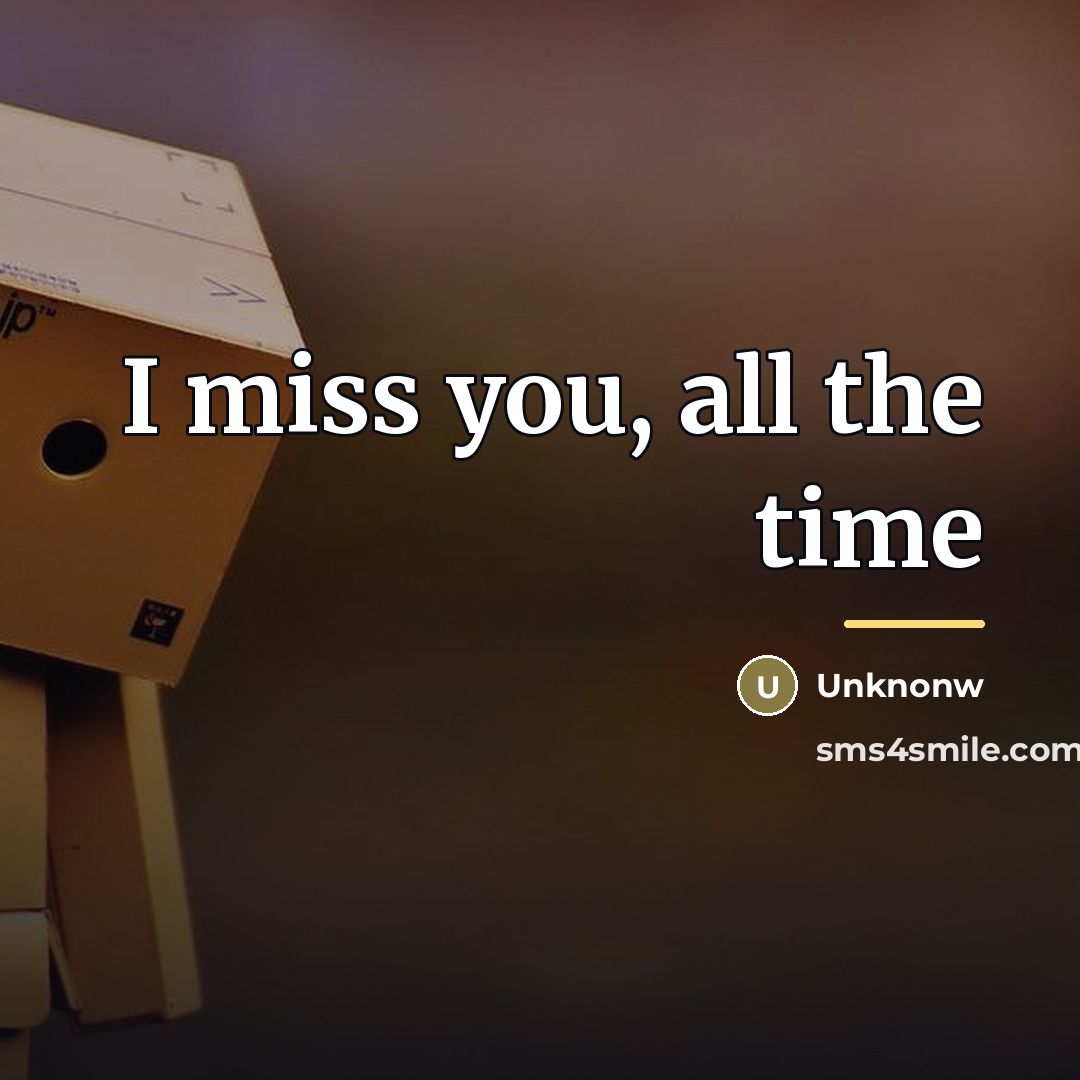 “I miss you, all the time…” quote by Unknonw