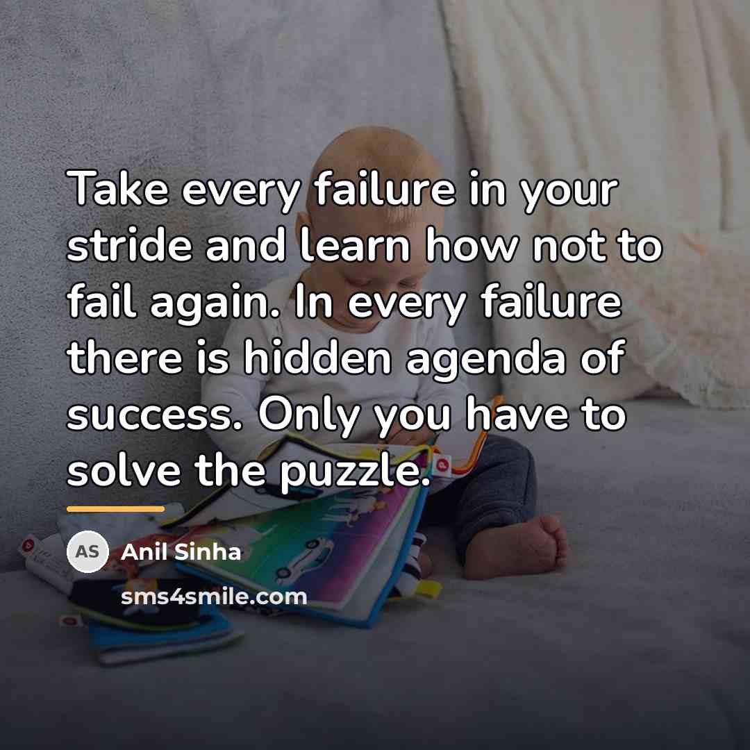 “Take every failure in your stride and learn how not…” quote by Anil Sinha