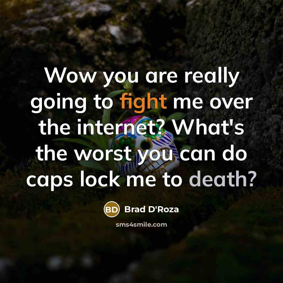 “Wow you are really going to fight me over the…” quote by Brad D'Roza