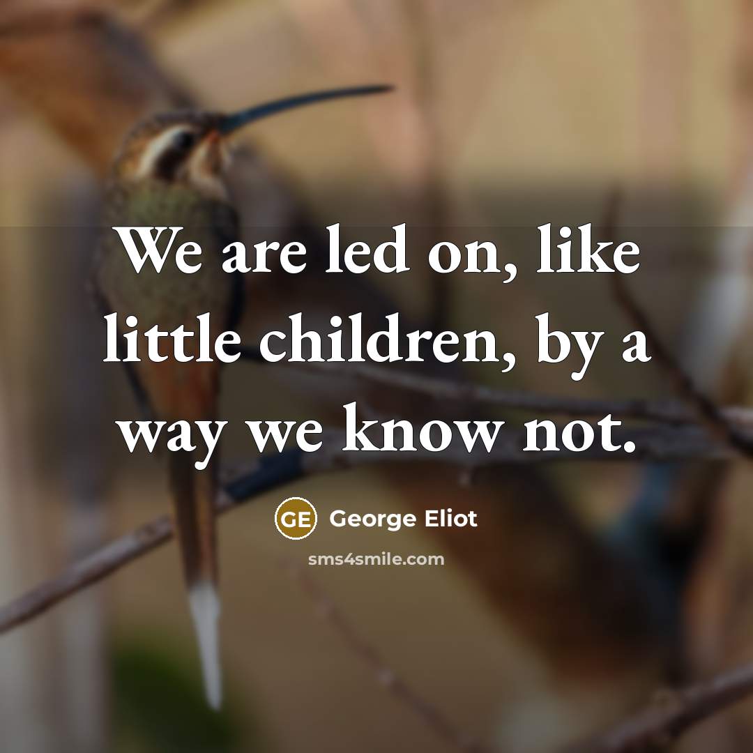 “We are led on, like little children, by a way…” quote by George Eliot