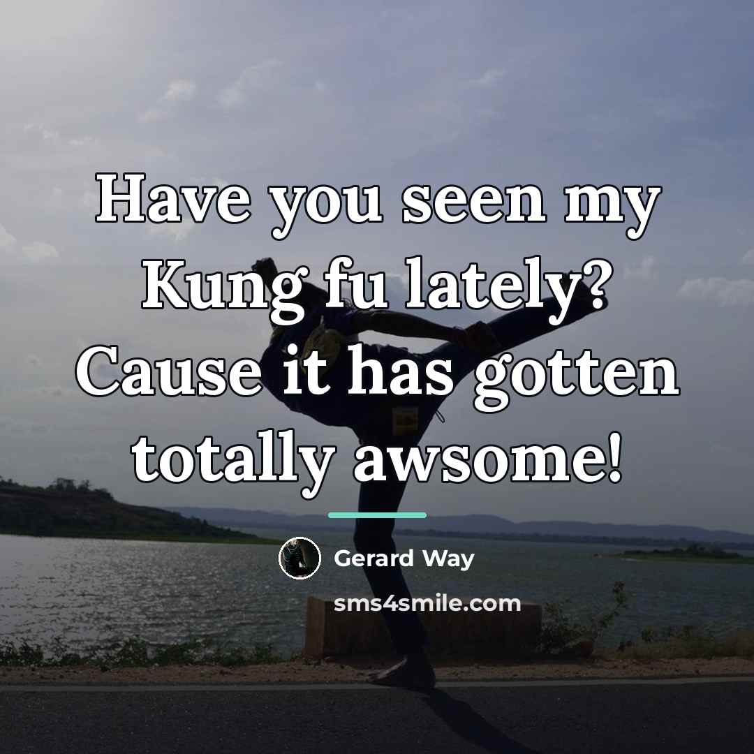 “Have you seen my Kung fu lately? Cause it has…” quote by Gerard Way