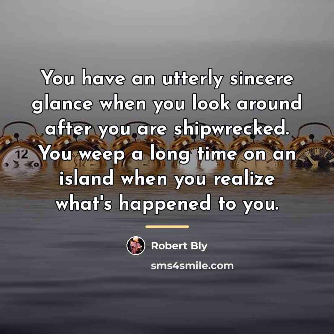“You have an utterly sincere glance when you look around…” quote by Robert Bly