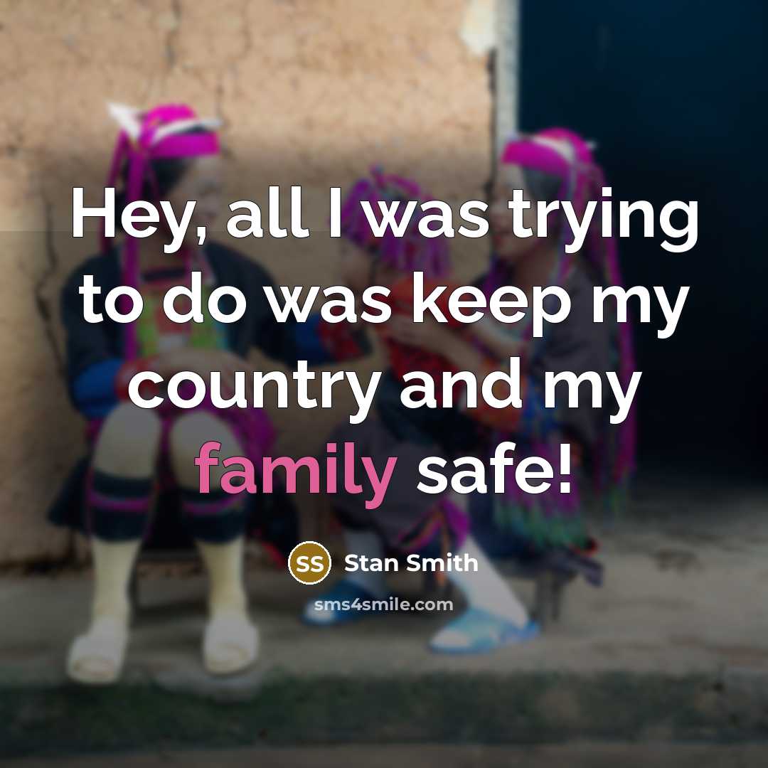 “Hey, all I was trying to do was keep my…” quote by Stan Smith