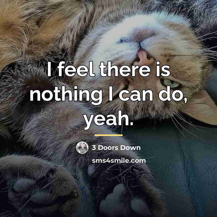 “I feel there is nothing I can do, yeah.…” quote by 3 Doors Down