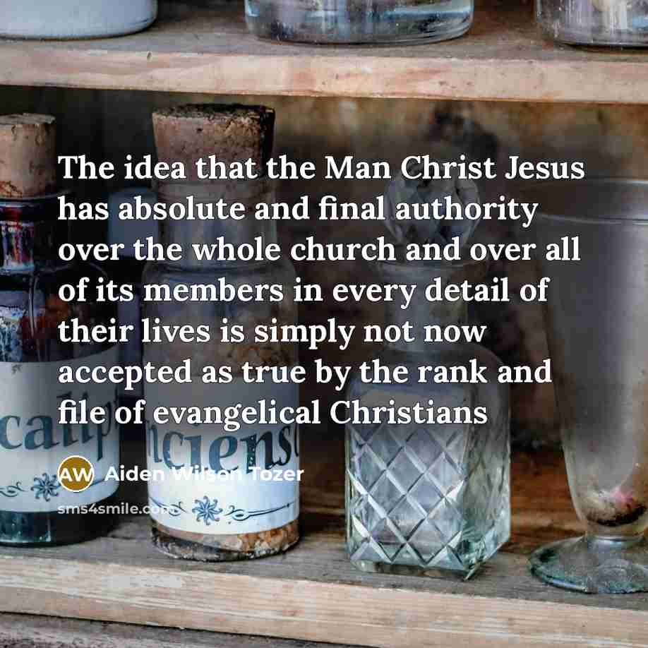 “The idea that the Man Christ Jesus has absolute and…” quote by Aiden Wilson Tozer