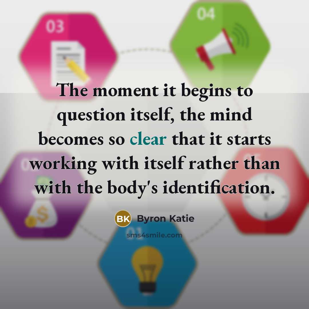 “The moment it begins to question itself, the mind becomes…” quote by Byron Katie