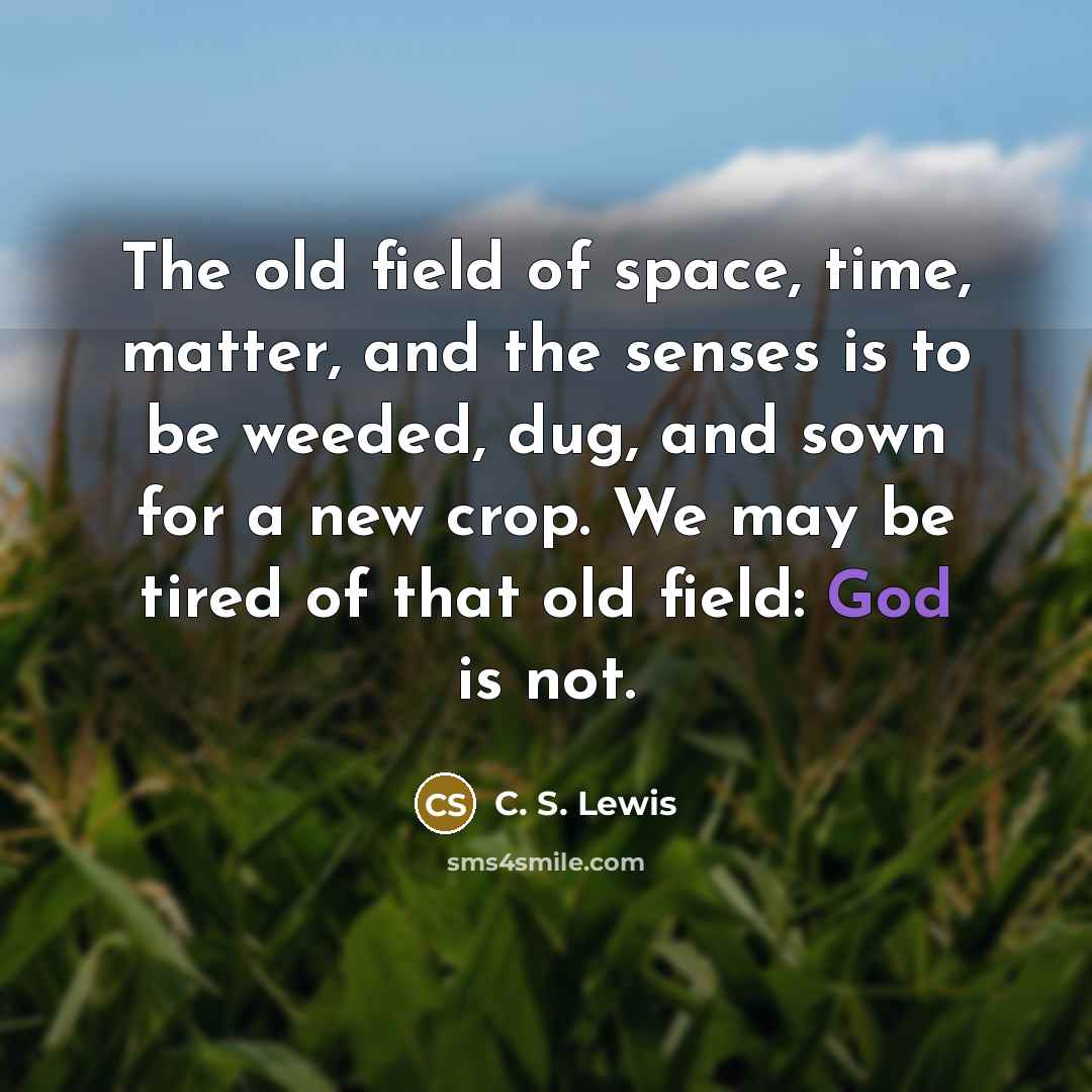 “The old field of space, time, matter, and the senses…” quote by C. S. Lewis