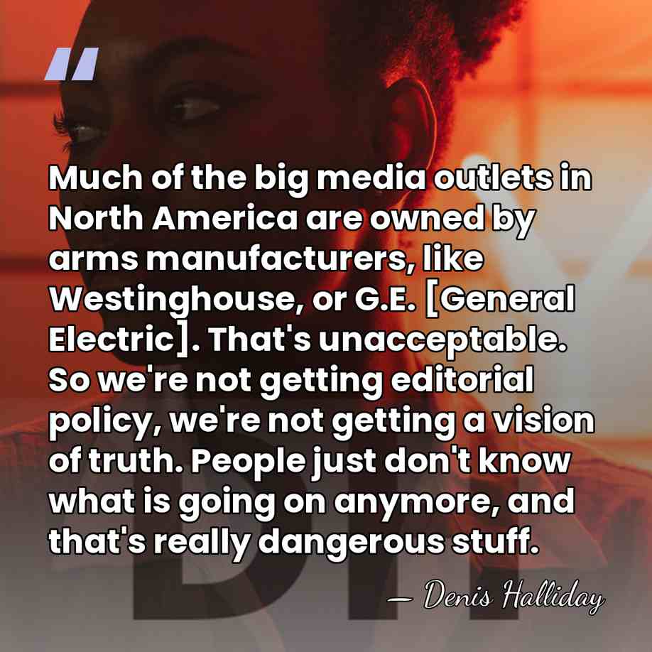 Much of the big media outlets in North America are owned by&hellip; - Denis Halliday