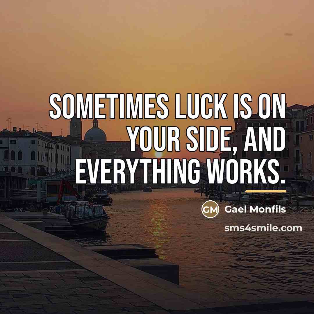 “Sometimes luck is on your side, and everything works.…” quote by Gael Monfils