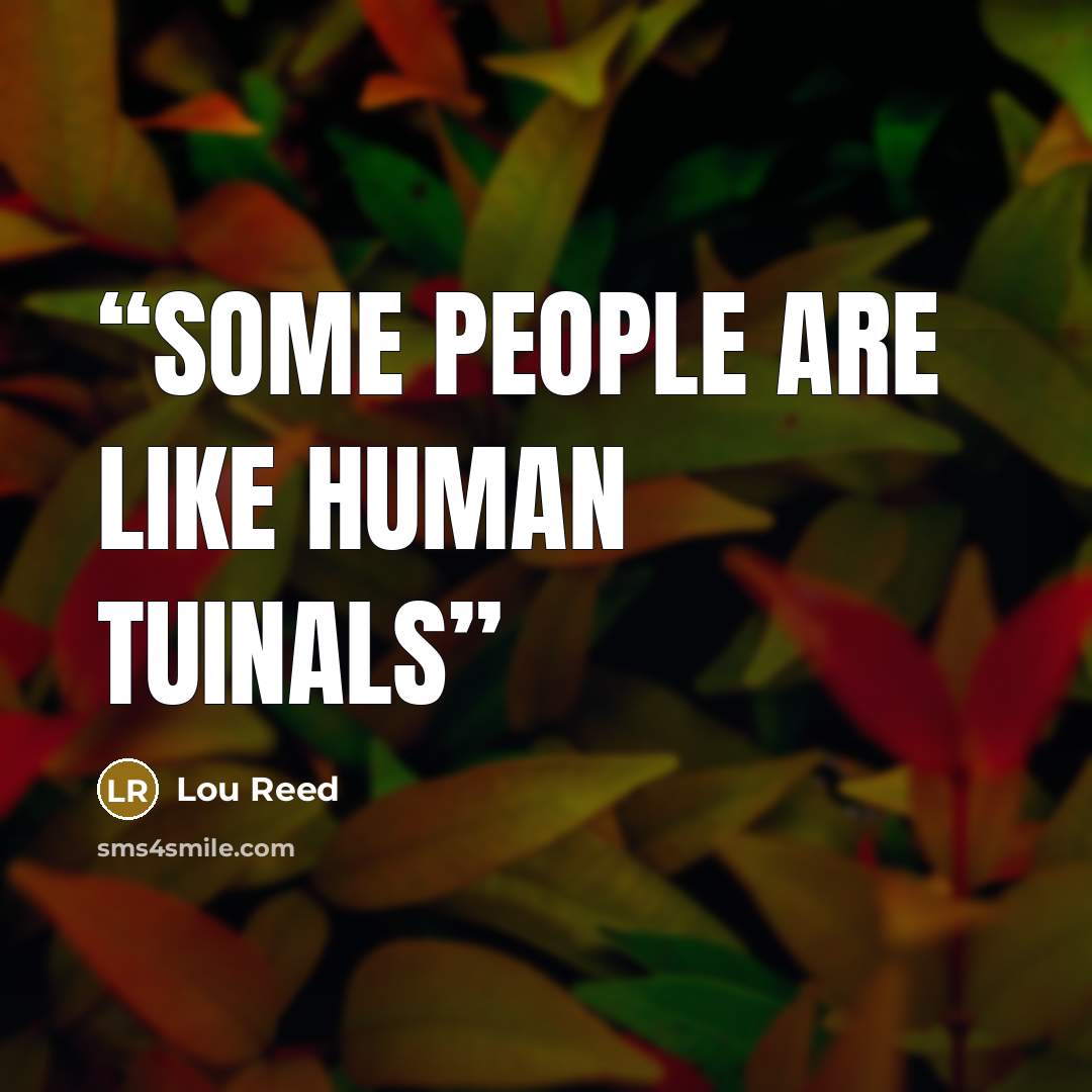 “Some people are like human tuinals” quote by Lou Reed