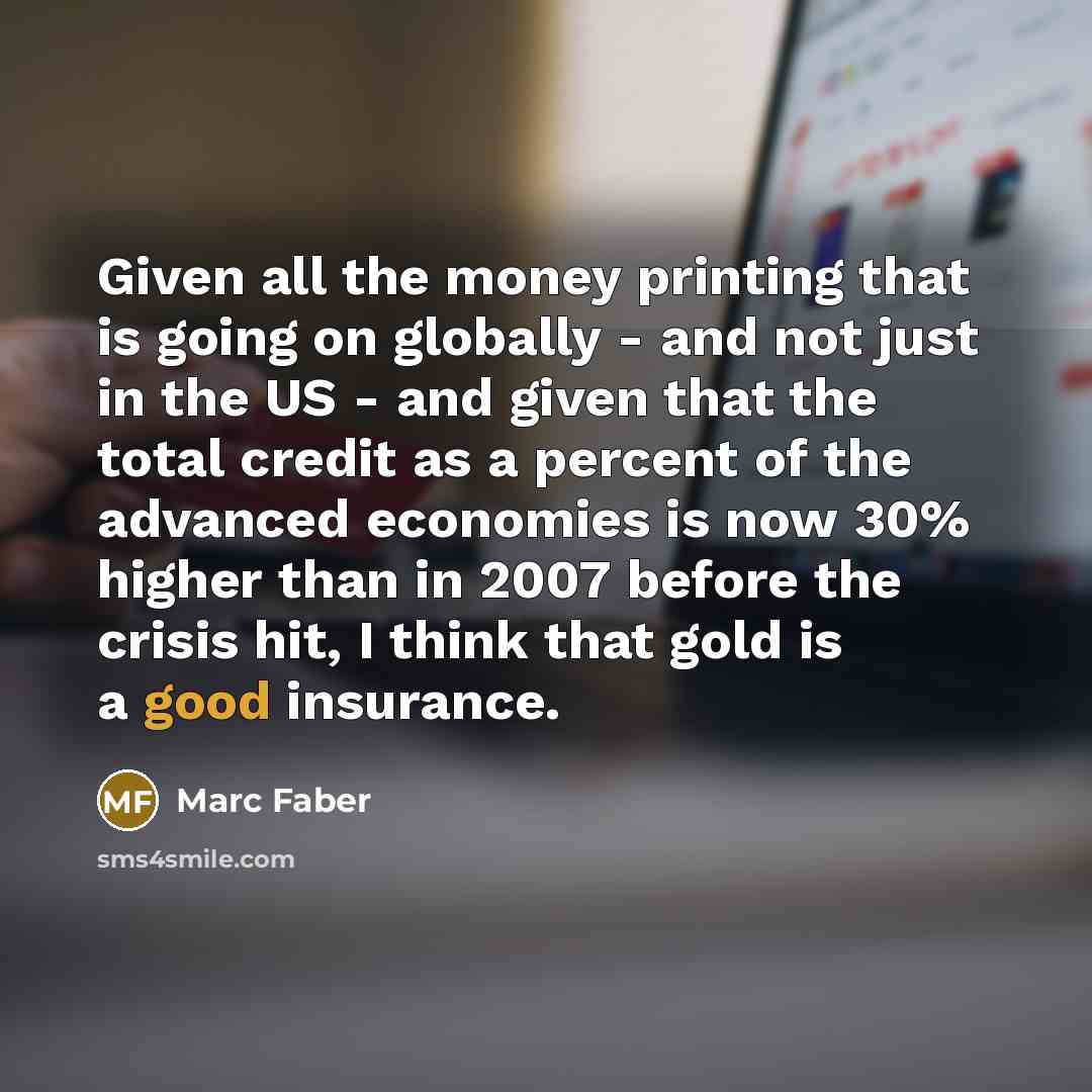 “Given all the money printing that is going on globally…” quote by Marc Faber
