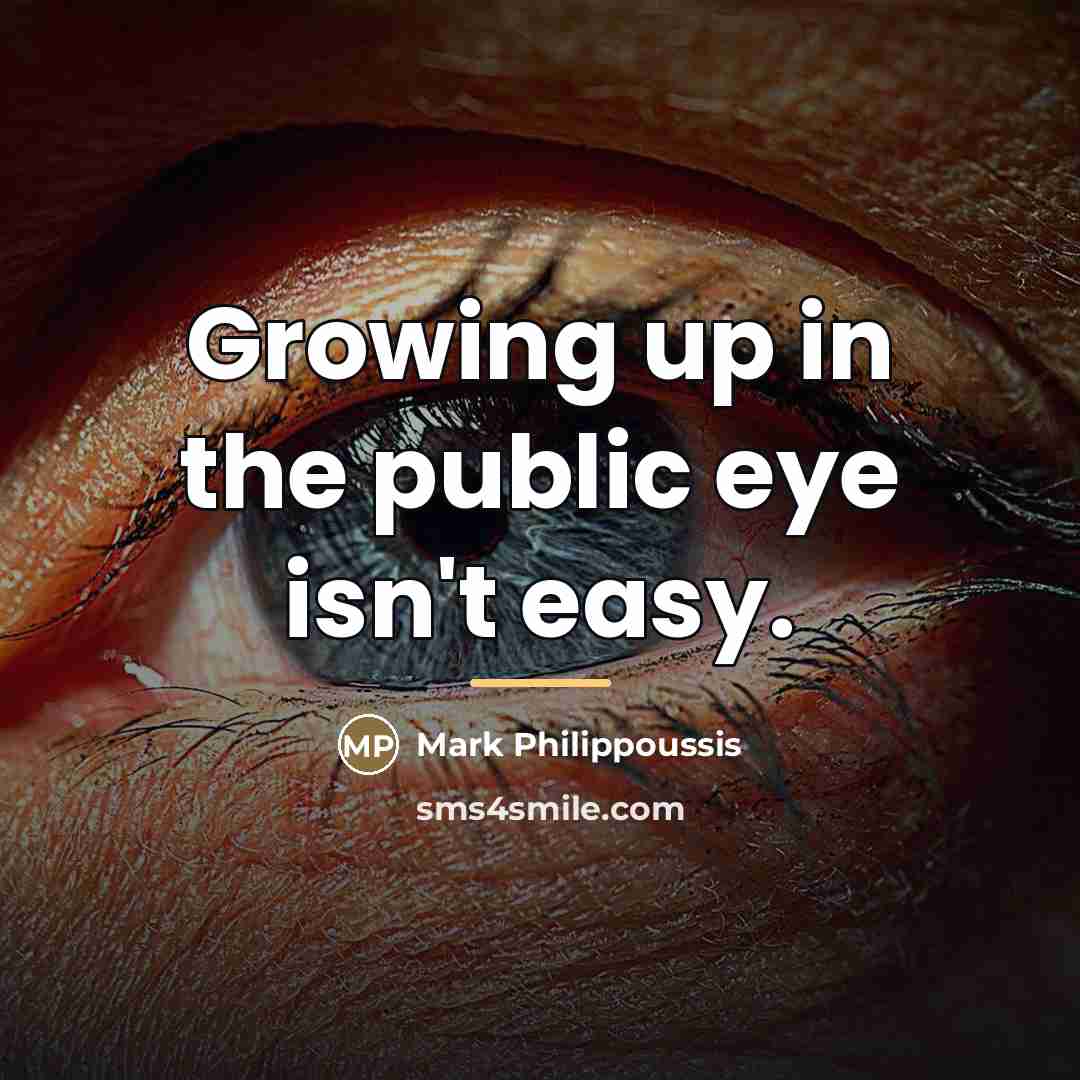 “Growing up in the public eye isn't easy.…” quote by Mark Philippoussis