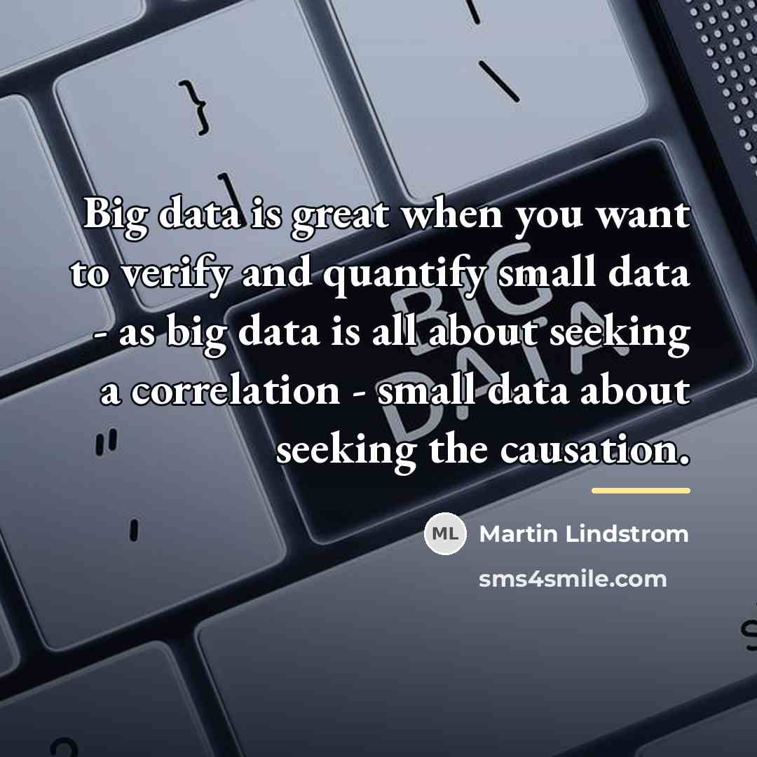 “Big data is great when you want to verify and…” quote by Martin Lindstrom