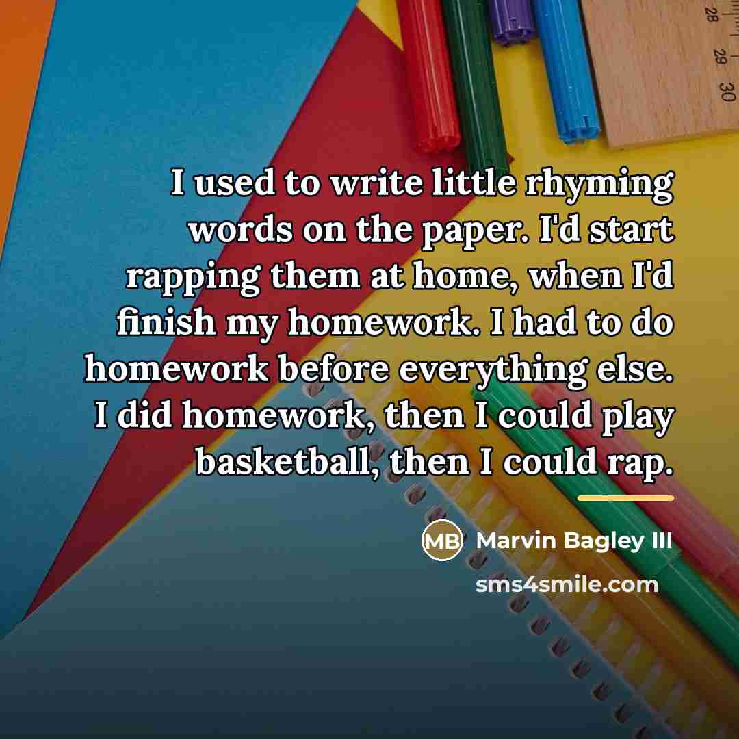“I used to write little rhyming words on the paper.…” quote by Marvin Bagley III