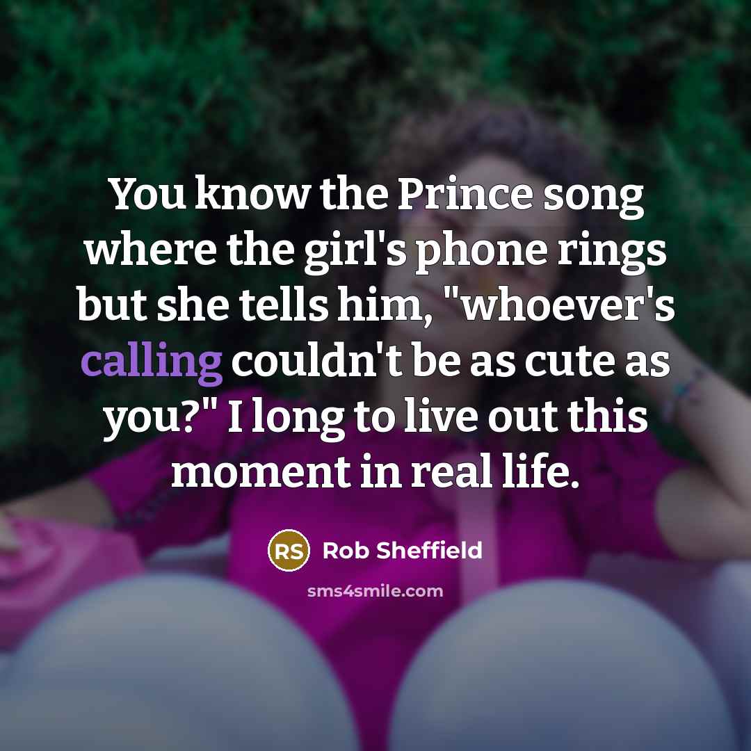 “You know the Prince song where the girl's phone rings…” quote by Rob Sheffield