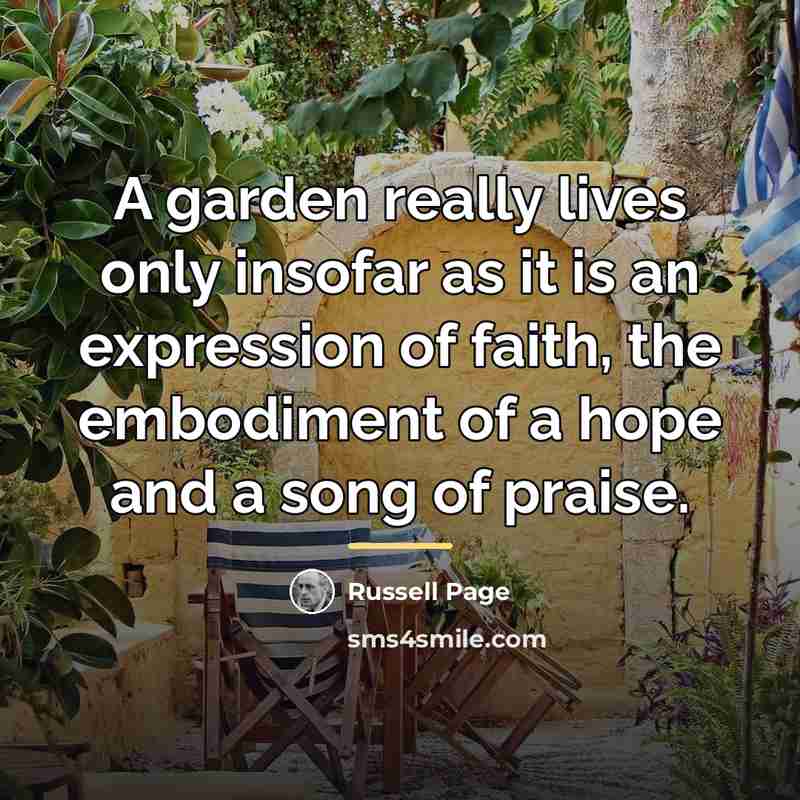 “A garden really lives only insofar as it is an…” quote by Russell Page
