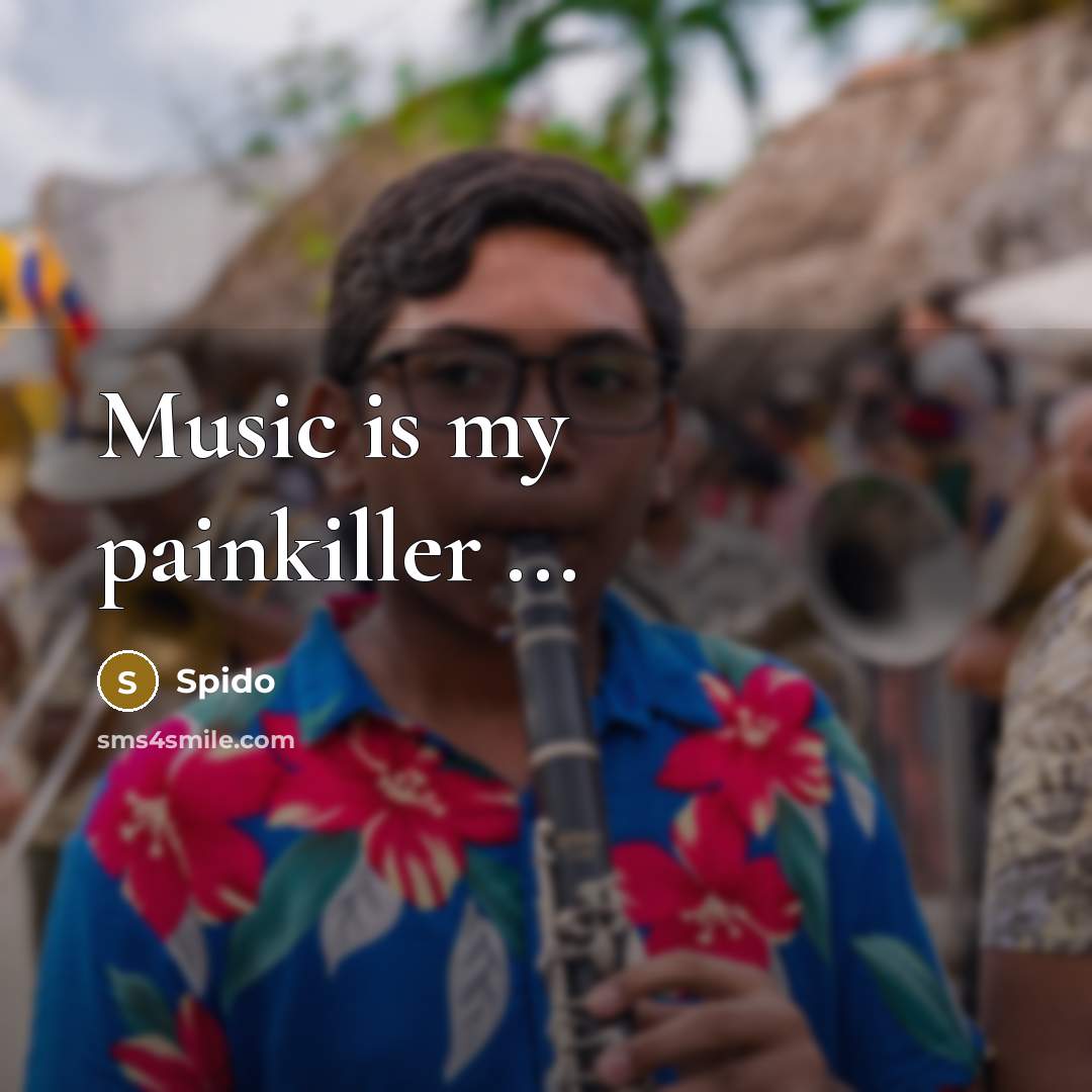 “Music is my painkiller ...…” quote by Spido