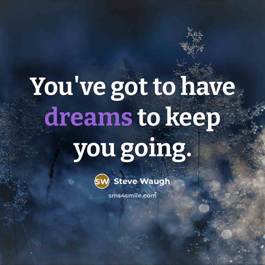 “You've got to have dreams to keep you going.…” quote by Steve Waugh
