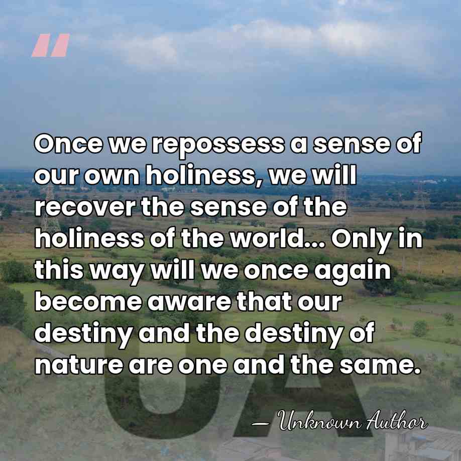 Once we repossess a sense of our own holiness, we will recover&hellip; - Philip Sherrard