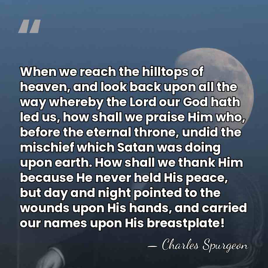 When we reach the hilltops of heaven, and look back upon all&hellip; - Charles Spurgeon