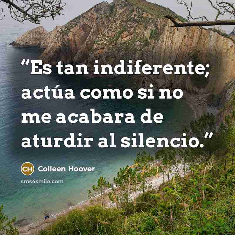 “Es tan indiferente; actúa como si no me acabara de aturdir al silencio.” quote by Colleen Hoover