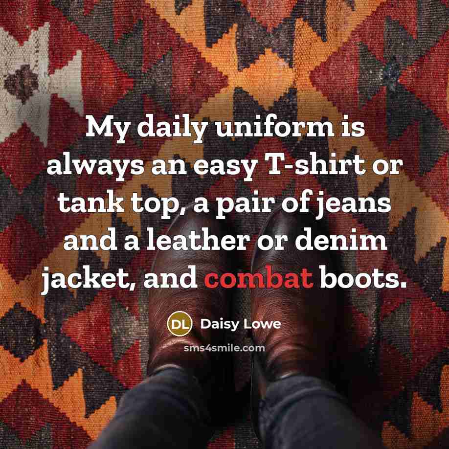 “My daily uniform is always an easy T-shirt or tank…” quote by Daisy Lowe