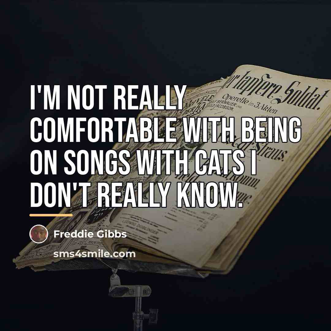 “I'm not really comfortable with being on songs with cats…” quote by Freddie Gibbs