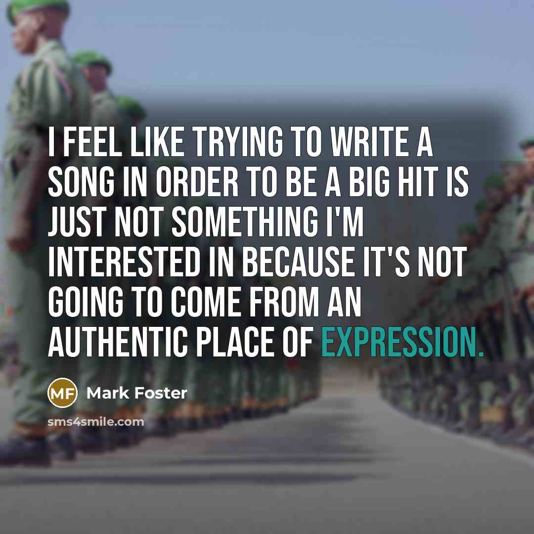 “I feel like trying to write a song in order…” quote by Mark Foster