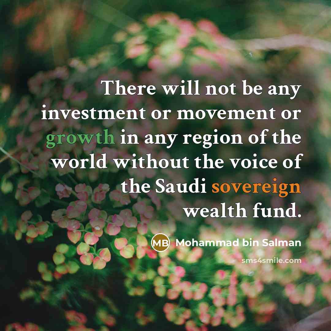 “There will not be any investment or movement or growth…” quote by Mohammad bin Salman