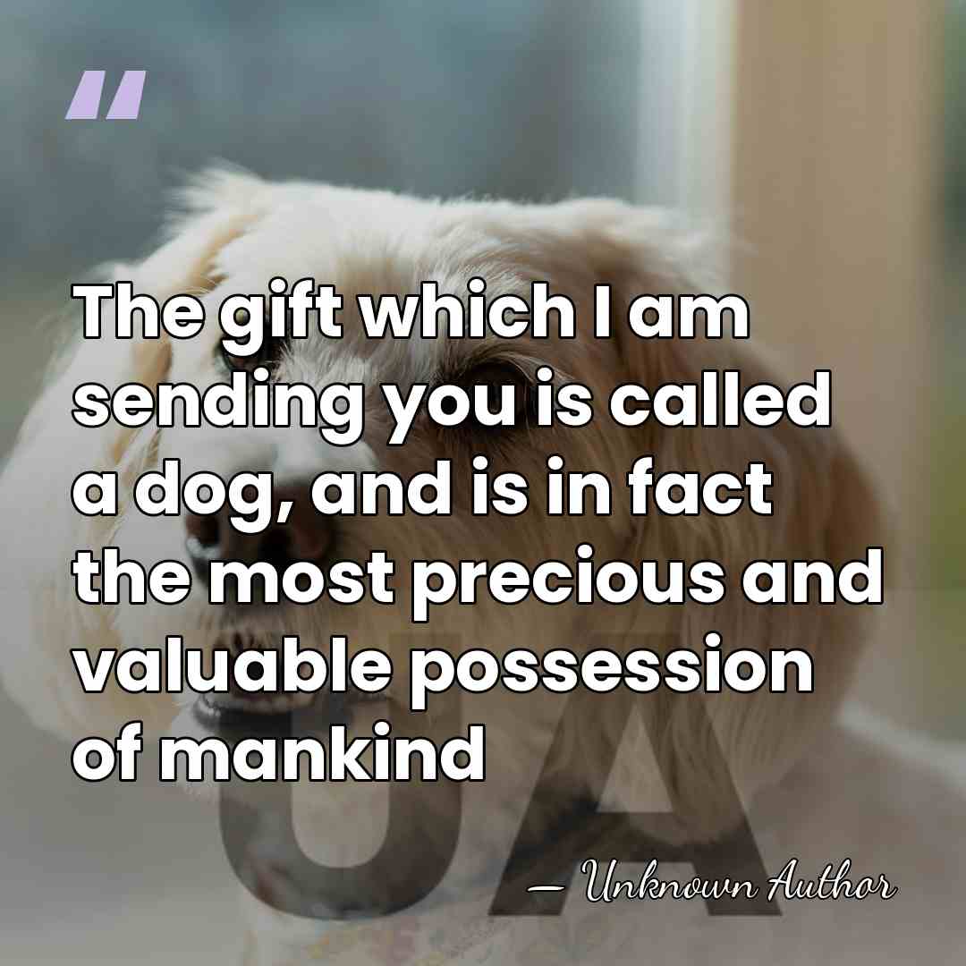 The gift which I am sending you is called a dog, and&hellip; - Unknown Author