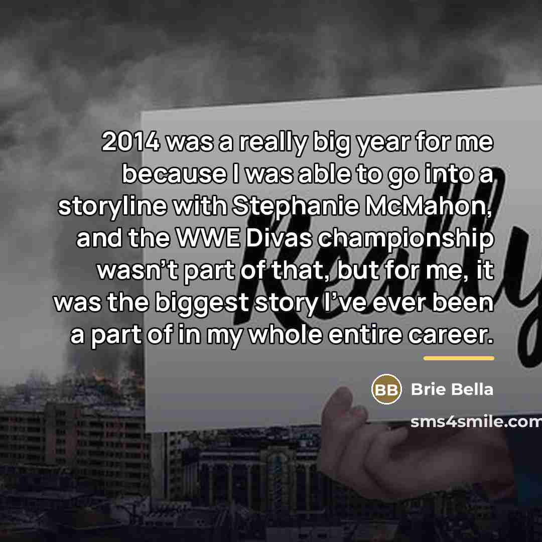 “2014 was a really big year for me because I…” quote by Brie Bella
