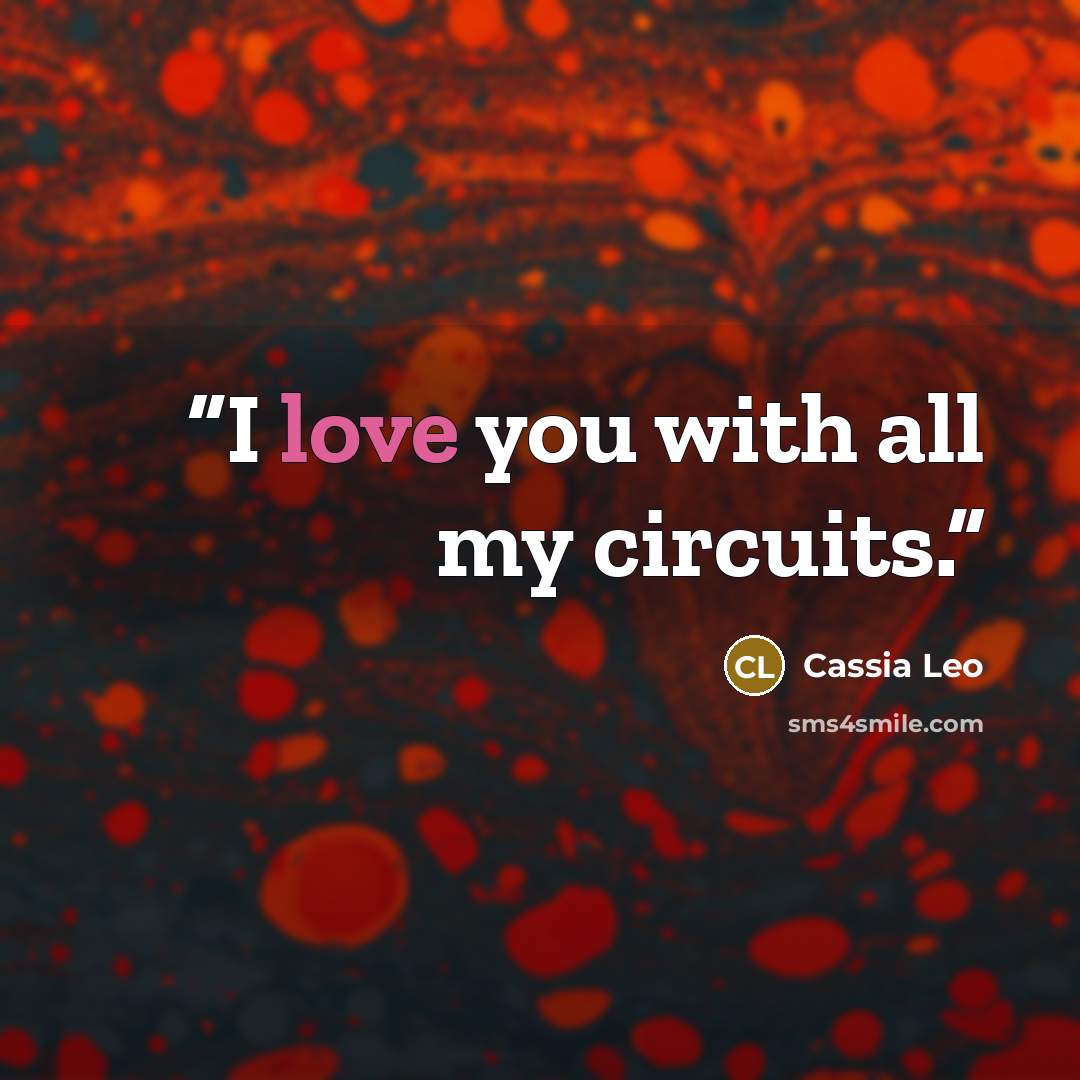 “I love you with all my circuits.” quote by Cassia Leo