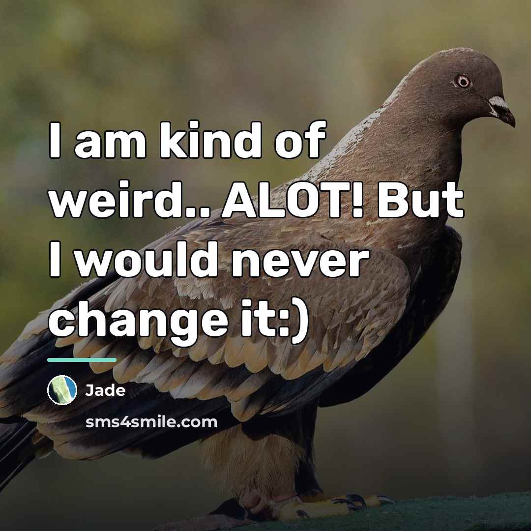 “I am kind of weird.. ALOT! But I would never…” quote by Jade