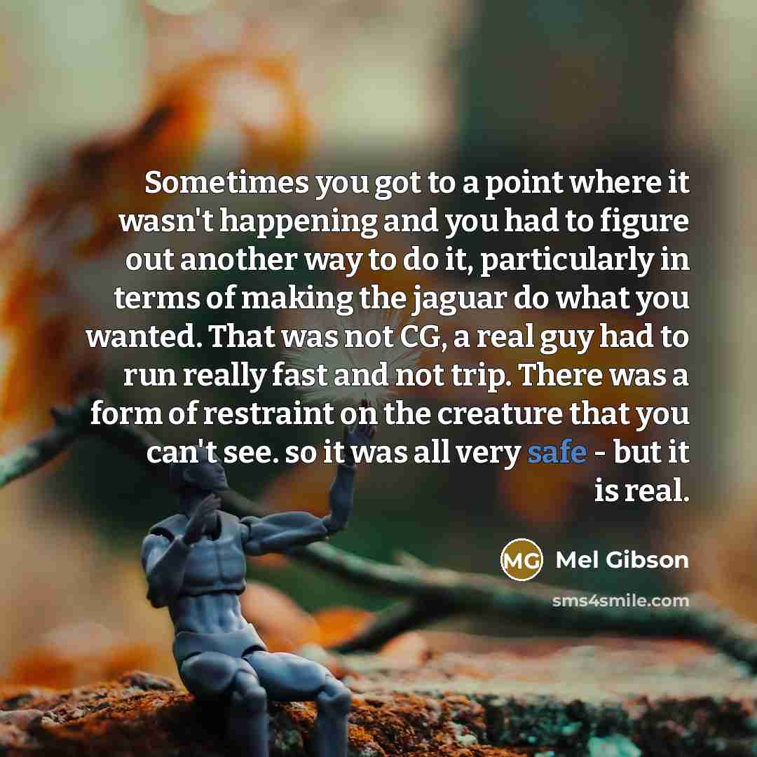 “Sometimes you got to a point where it wasn't happening…” quote by Mel Gibson