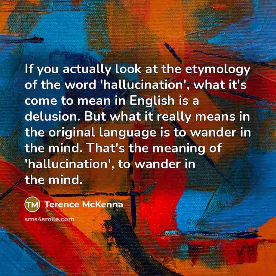 “If you actually look at the etymology of the word…” quote by Terence McKenna
