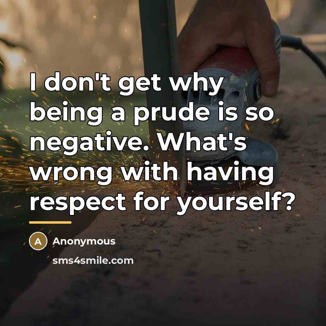 “I don't get why being a prude is so negative.…” quote by Anonymous