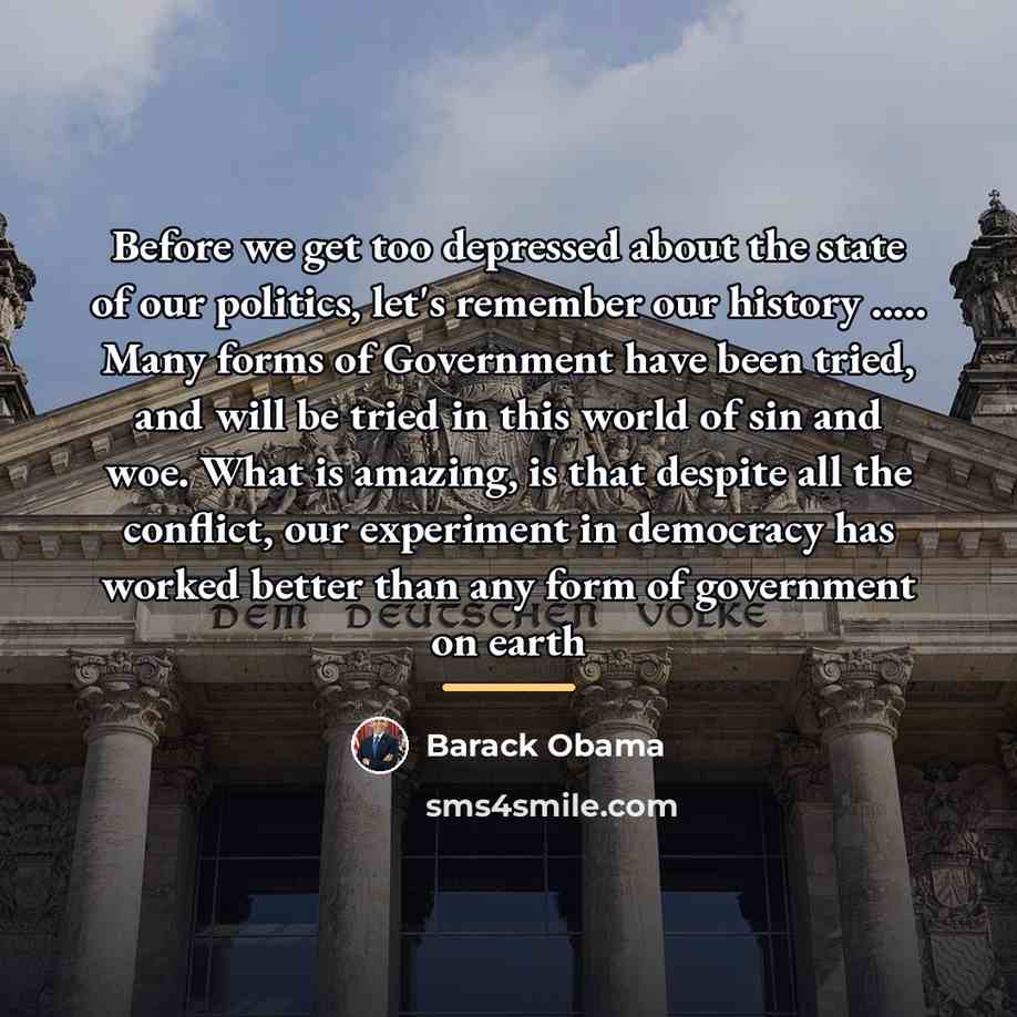 “Before we get too depressed about the state of our…” quote by Barack Obama