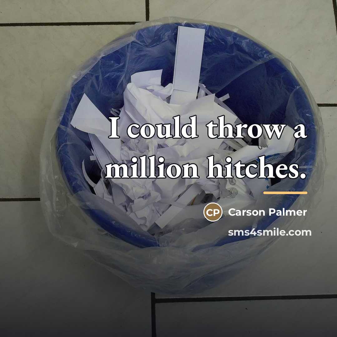 “I could throw a million hitches.…” quote by Carson Palmer